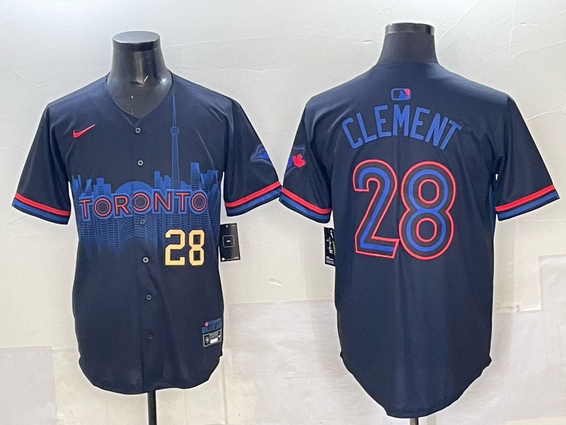 Men 2025 Toronto Blue Jays 28 Clement Blue Nike MLB Jersey 003